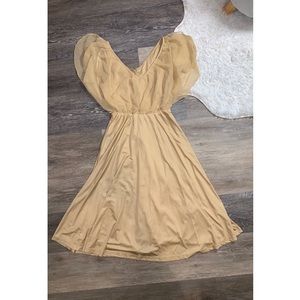 Champagne Mid-Length Flowy H&M Dress